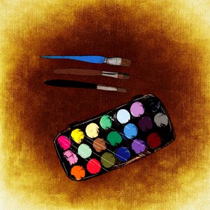 Colorful painting brush. Free illustration for personal and commercial use.