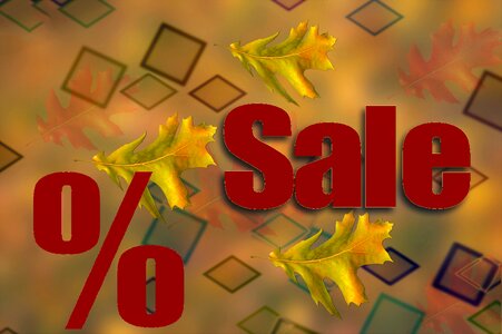 Sale discount leaf. Free illustration for personal and commercial use.