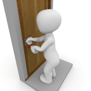 Blocked front door input range. Free illustration for personal and commercial use.