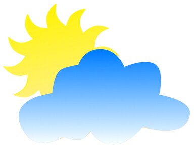 Sunny climate cloud icon. Free illustration for personal and commercial use.
