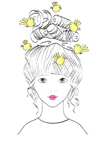 Ave flying hair. Free illustration for personal and commercial use.