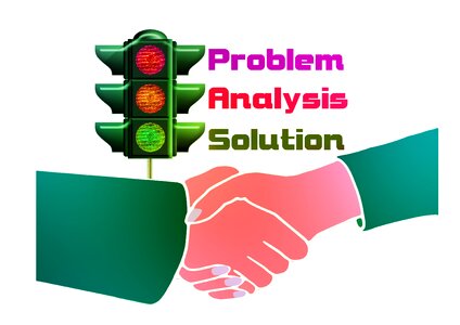 Analysis solution red. Free illustration for personal and commercial use.