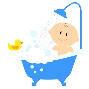 Bath tub child cute. Free illustration for personal and commercial use.