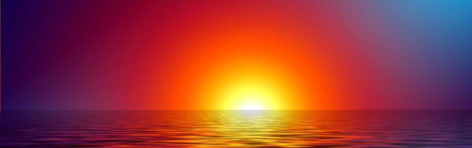 Sunrise water afterglow. Free illustration for personal and commercial use.