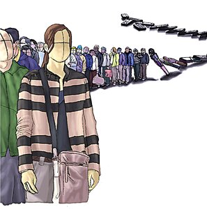 Group line people. Free illustration for personal and commercial use.