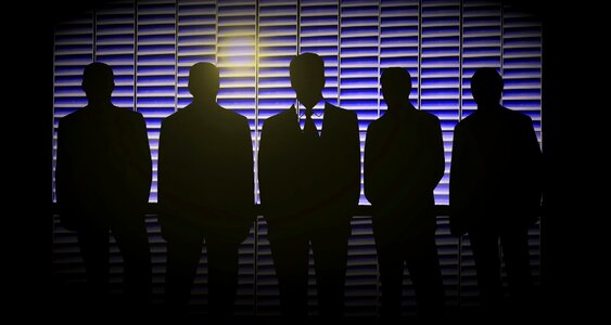 Silhouette businessmen economy. Free illustration for personal and commercial use.
