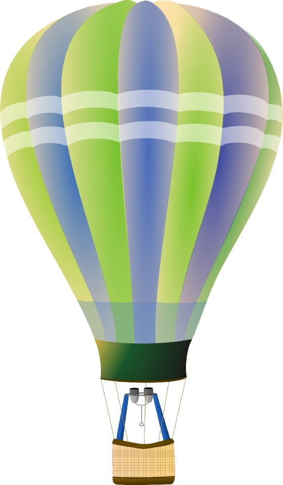 Hot air balloon blue orange. Free illustration for personal and commercial use.