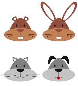Animal logos cute. Free illustration for personal and commercial use.