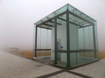 Transparent glass underground passage. Free illustration for personal and commercial use.