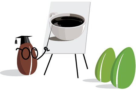 Caffeine coffee teacher. Free illustration for personal and commercial use.
