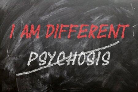 Psychosis difference different. Free illustration for personal and commercial use.