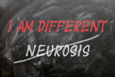 Neurosis difference different. Free illustration for personal and commercial use.