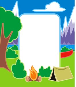 Tent billboard tree. Free illustration for personal and commercial use.