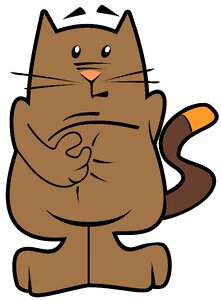 Tail kitty brown. Free illustration for personal and commercial use.