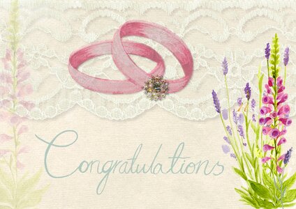 Rings wedding invitation love. Free illustration for personal and commercial use.