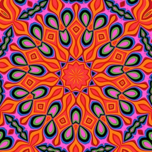 Colorful mandala orange. Free illustration for personal and commercial use.