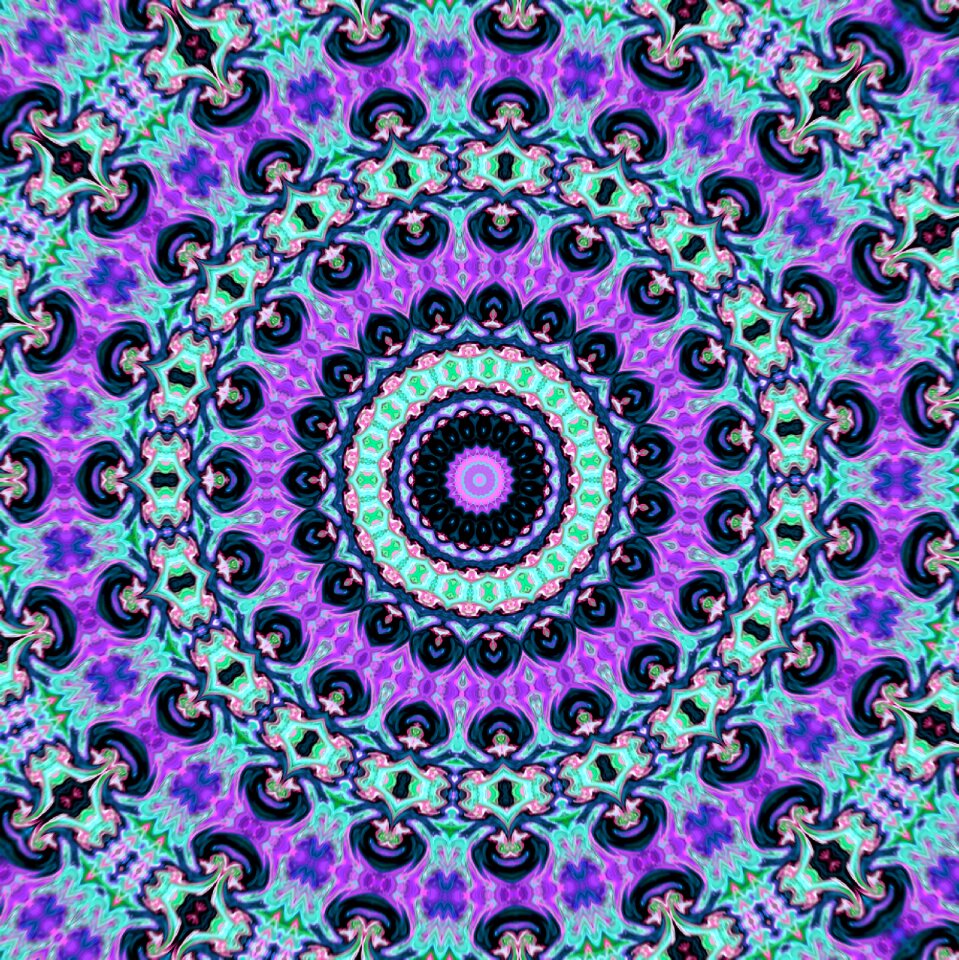 Colorful mandala blue. Free illustration for personal and commercial use.