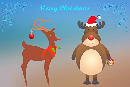 Christmas motif greeting card moose. Free illustration for personal and commercial use.