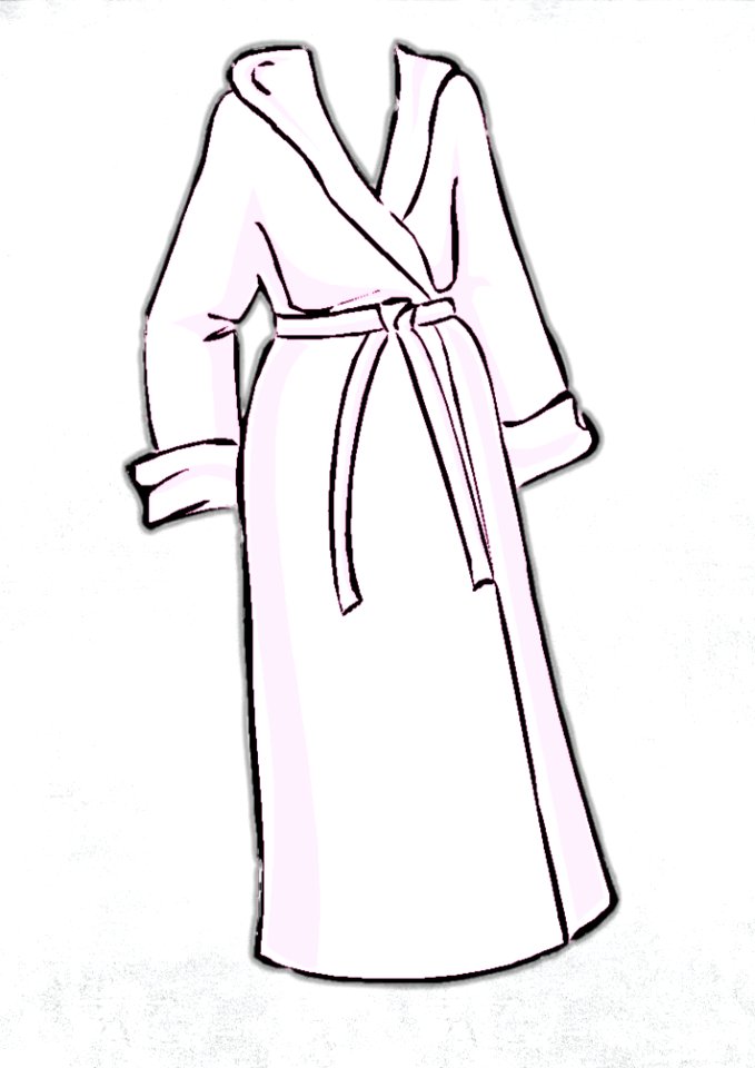 Clean bathrobe woman. Free illustration for personal and commercial use.