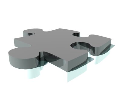 Piece render jigsaw puzzle. Free illustration for personal and commercial use.