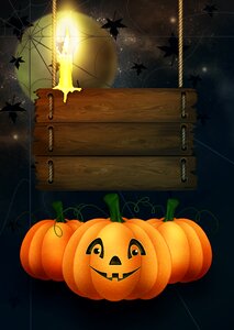 Pumpkin greeting dark. Free illustration for personal and commercial use.