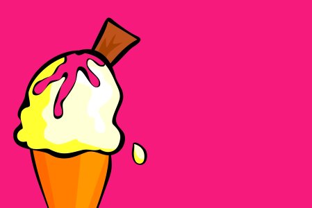 Cream ice cream cone. Free illustration for personal and commercial use.