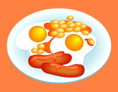 Fried eggs beans. Free illustration for personal and commercial use.