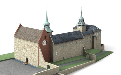 Building castle places of interest. Free illustration for personal and commercial use.