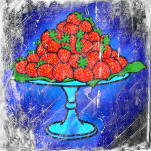 Strawberry strawberries platter. Free illustration for personal and commercial use.