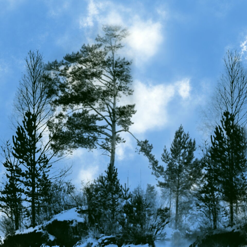 Nature blue landscape. Free illustration for personal and commercial use.