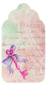 Postal scrapbook key. Free illustration for personal and commercial use.