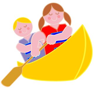 Boy camp canoe. Free illustration for personal and commercial use.