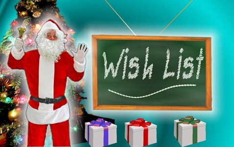 Wish list christmas holidays. Free illustration for personal and commercial use.