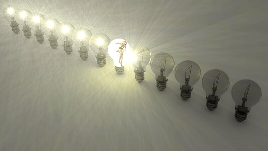 Lighting bulbs shining. Free illustration for personal and commercial use.