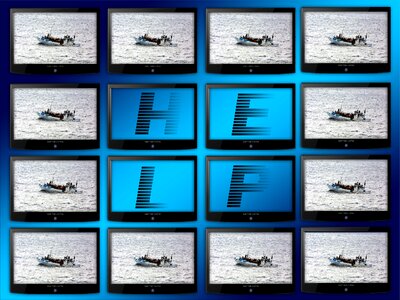 Video wall boat water. Free illustration for personal and commercial use.