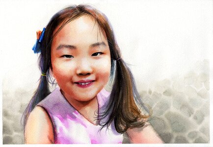 Figure watercolor kids illustration. Free illustration for personal and commercial use.