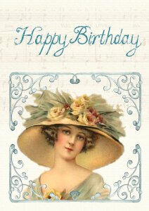 Victorian lady hat. Free illustration for personal and commercial use.