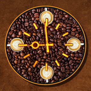 Clock novelty coffee cup. Free illustration for personal and commercial use.