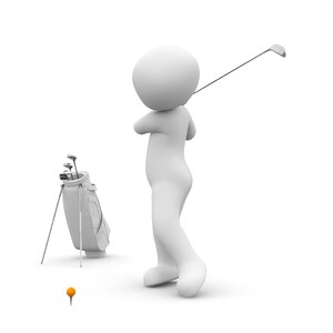 Sport golf clubs golf course. Free illustration for personal and commercial use.