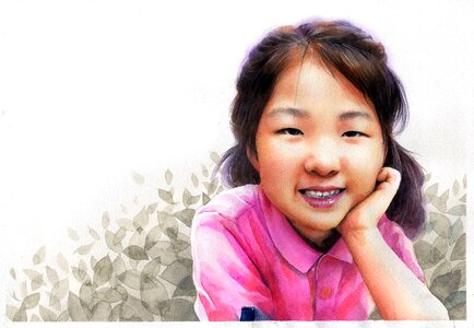 Works asian girl. Free illustration for personal and commercial use.