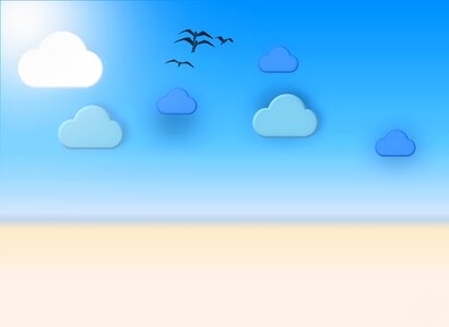 Beach sky blue. Free illustration for personal and commercial use.