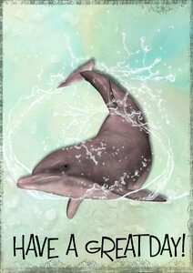 Dolphin love celebrate. Free illustration for personal and commercial use.