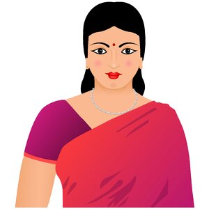 Indian female portrait. Free illustration for personal and commercial use.
