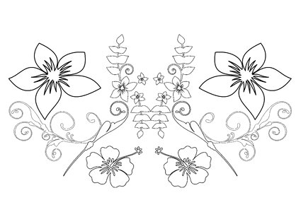 Kringel flowers pattern. Free illustration for personal and commercial use.
