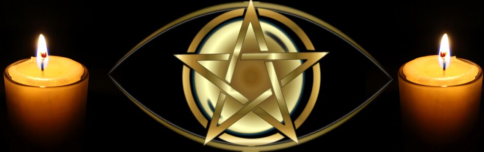 Eye logo header pentacle. Free illustration for personal and commercial use.