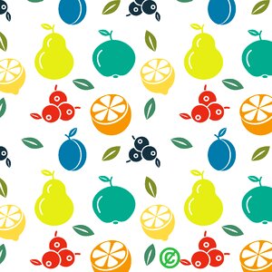 Lemon pear pineapple. Free illustration for personal and commercial use.
