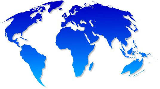 Blue earth map of the world. Free illustration for personal and commercial use.