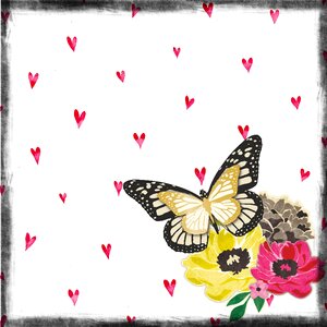Flower bouquet heart. Free illustration for personal and commercial use.