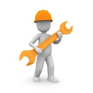 Workers construction work designer. Free illustration for personal and commercial use.