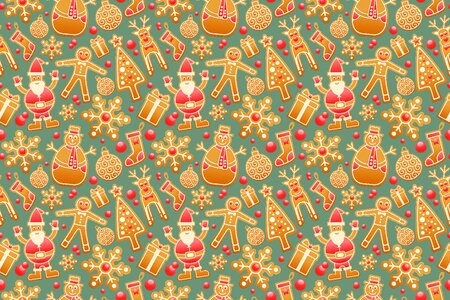 Christmas decorative seamless pattern. Free illustration for personal and commercial use.